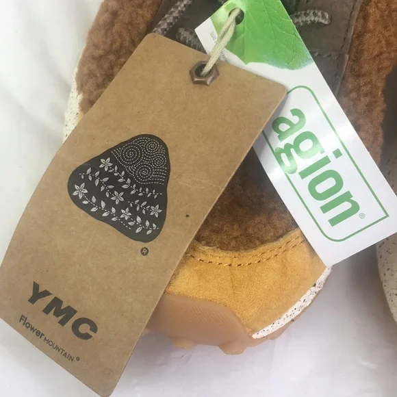 New Flower Mountain Women's Noa Sneaker Faux Shearling Kotetsu Tan - Picture 5 of 10